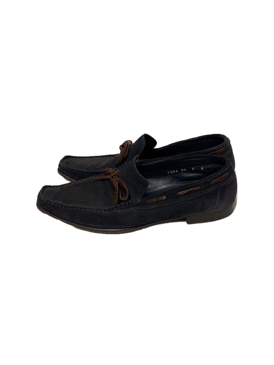 【中古】Santoni◆×BEAMS F/スウェード ローファー/UK6/24.5相当/ネイビー/7264【シューズ】