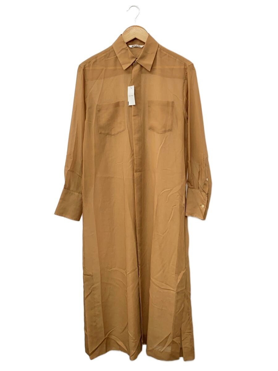 【中古】AURALEE◆SHEER CLOTH SHIRTS ONE-PIECE/0/ウール/CML/無地/A20SD01RM【レディースウェア】