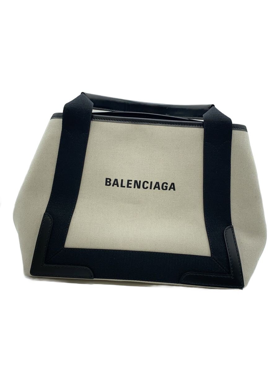 BALENCIAGA - 【中古】BALENCIAGA◆NAVY CABAS/トートバッグ/キャンバス/CRM/581292【バッグ】