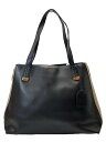 【中古】LAUREN RALPH LAUREN◆サイドジップトートバッグ/レザー/BLK【バッグ】(4)