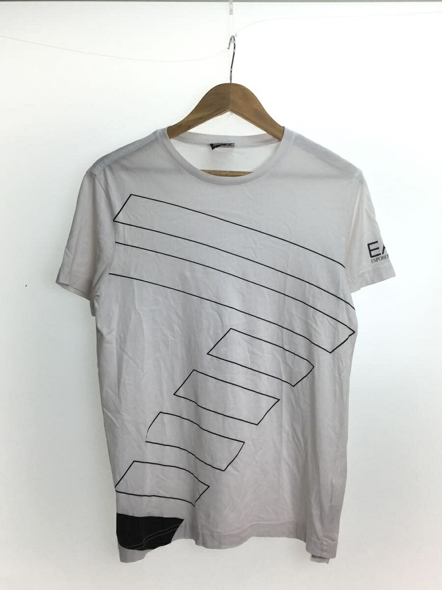 【中古】EMPORIO ARMANI◆2019SS/EA7/Tシャツ/コットン/WHT/プリント/3gpt19【メンズウェア】