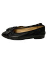 【中古】CHANEL◆フラットパンプス/36.5/BLK/レザー//【シューズ】