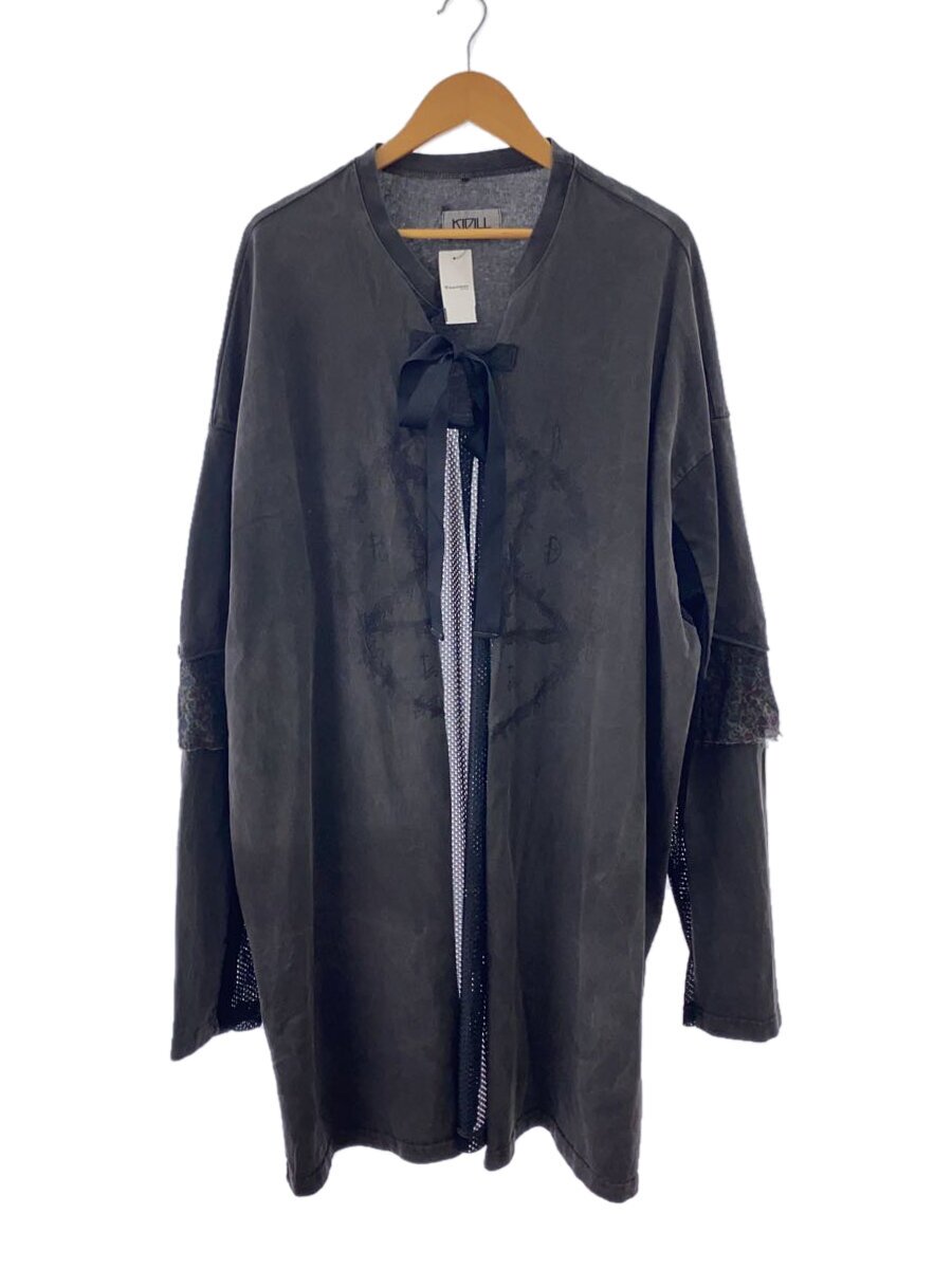 【中古】KIDILL◆カーディガン(薄手)/FREE/コットン/BLK/KL815//【レディースウェア】
