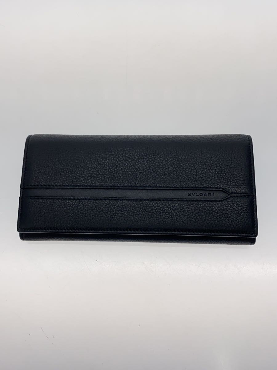 【中古】BVLGARI◆長財布/レザー/BLK/メンズ/36970【服飾雑貨他】