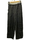 【中古】hatra◆ボトム/1/レーヨン/BLK/ストライプ【メンズウェア】