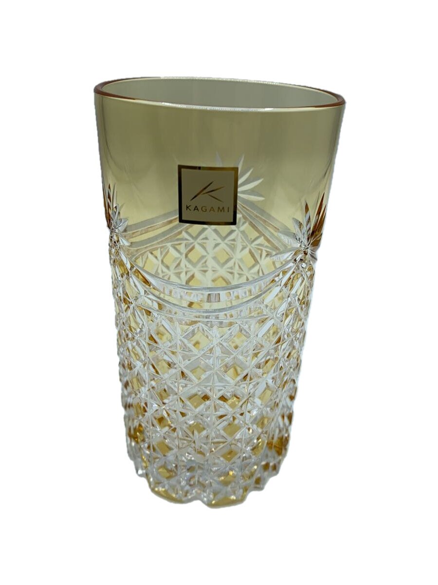 【中古】KAGAMI CRYSTAL◆グラス/YLW【キッチン用品】