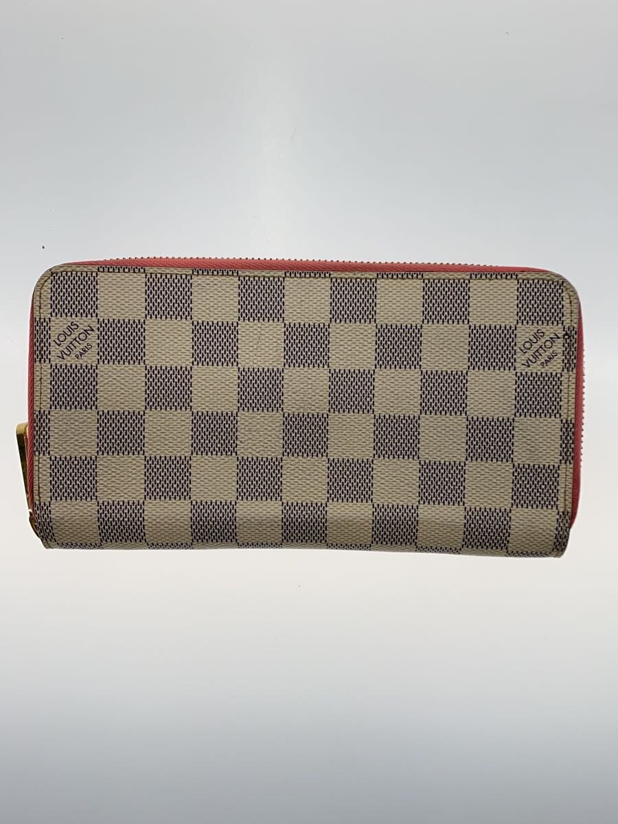 【中古】LOUIS VUITTON◆ジッピー・ウォレット_ダミエ・アズール_WHT/PVC/CRM/総柄/レディース/N60373【服飾雑貨他】