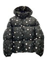 【中古】LOUIS VUITTON◆×草間彌生/23SS/ダウンジャケット/50/ナイロン/BLK/ドット//【メンズウェア】