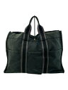 【中古】HERMES◆トートバッグ/キャンバス/BLK【バッグ】
