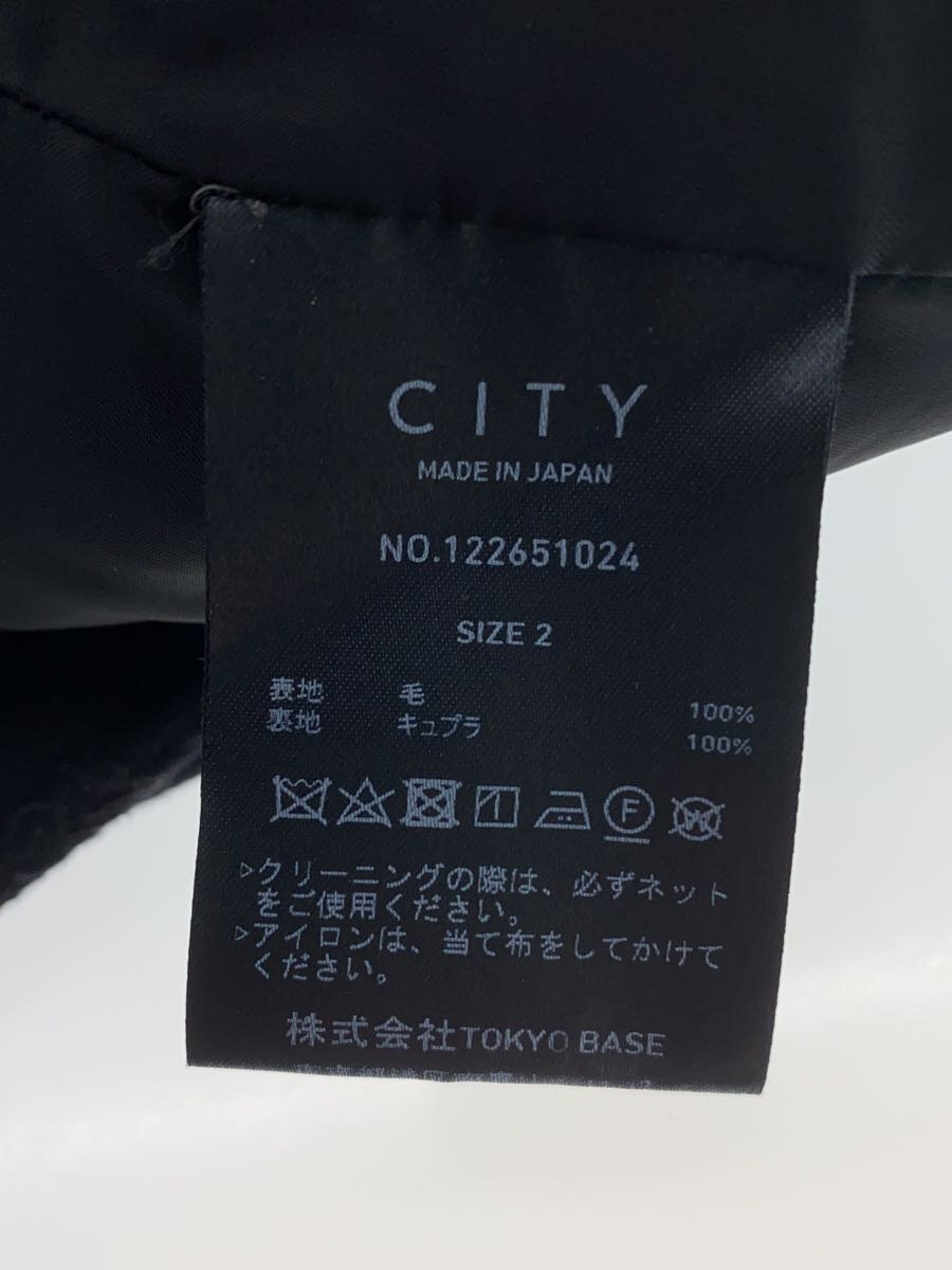 【中古】CITY◆チェスターコート/2/ウール/BLK/無地/122651024【レディースウェア】