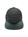 【中古】COACH◆キャップ/M/ゴアテックス/BLK/モノグラム/メンズ/CH408【服飾雑貨他】
