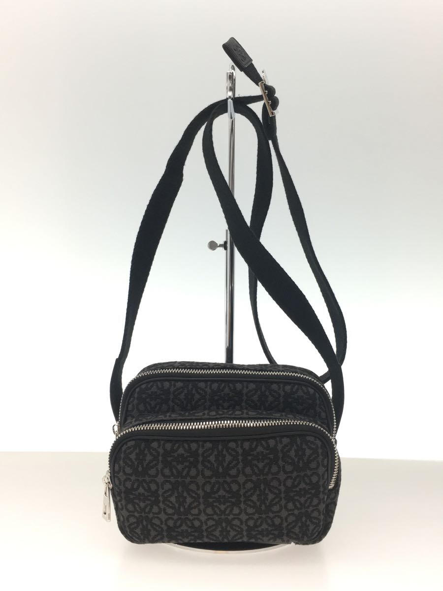 【中古】LOEWE◆MINI CAMERA BAG ANAGRAM/ショルダーバッグ/BLK/B604Z80X01 1268【バッグ】