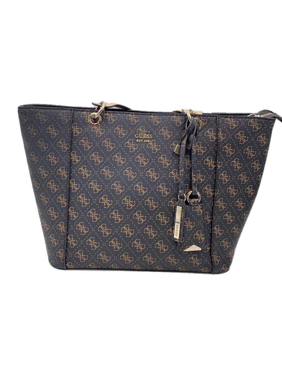 B, F, P - 【中古】GUESS◆トートバッグ/PVC/BRW/総柄【バッグ】