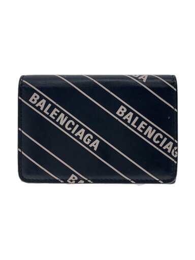 【中古】BALENCIAGA◆3つ折り財布/レザー/BLK/総柄/メンズ/キズ有/状態考慮【服飾雑貨他】 【中古】BALENCIAGA◆3つ折り財布/レザー/BLK/総柄/メンズ/キズ有/状態考慮【服飾雑貨他】