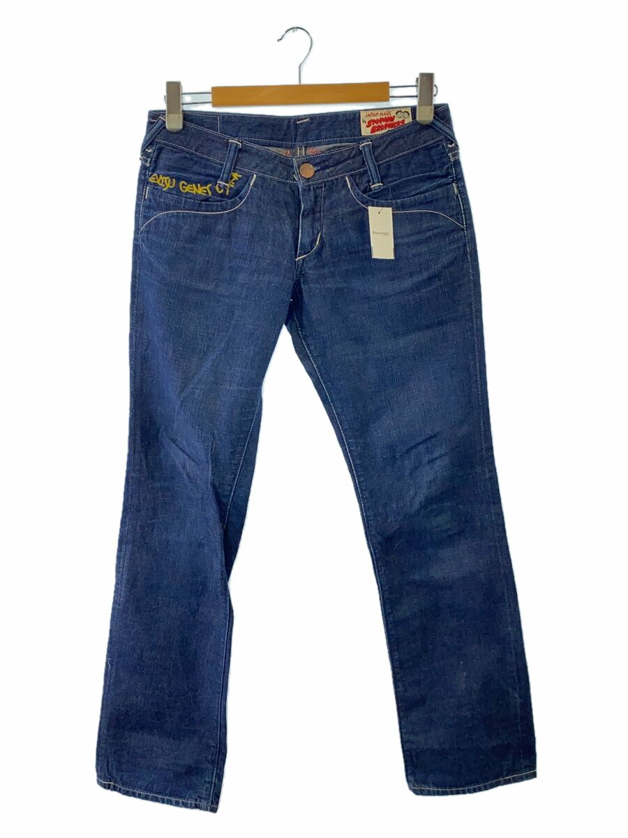 【中古】EVISU◆塩谷ブラザーズ/ストレートパンツ/28/コットン/ブルー【メンズウェア】