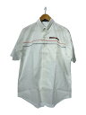 【中古】HARLEY DAVIDSON◆BD半袖シャツ/L/コットン/WHT【メンズウェア】
