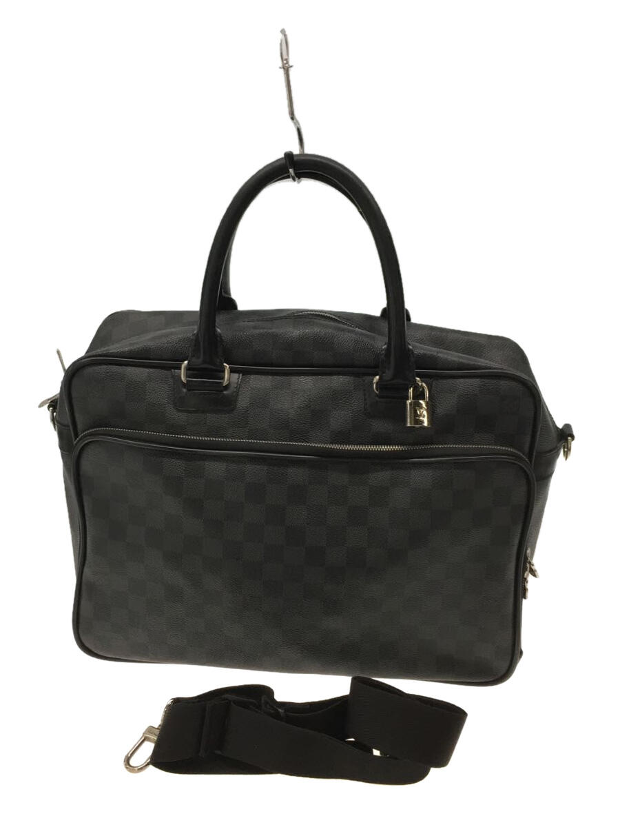 【中古】LOUIS VUITTON◆1)イカール_ダミエ・グラフィット_BLK/PVC/BLK【バッグ】