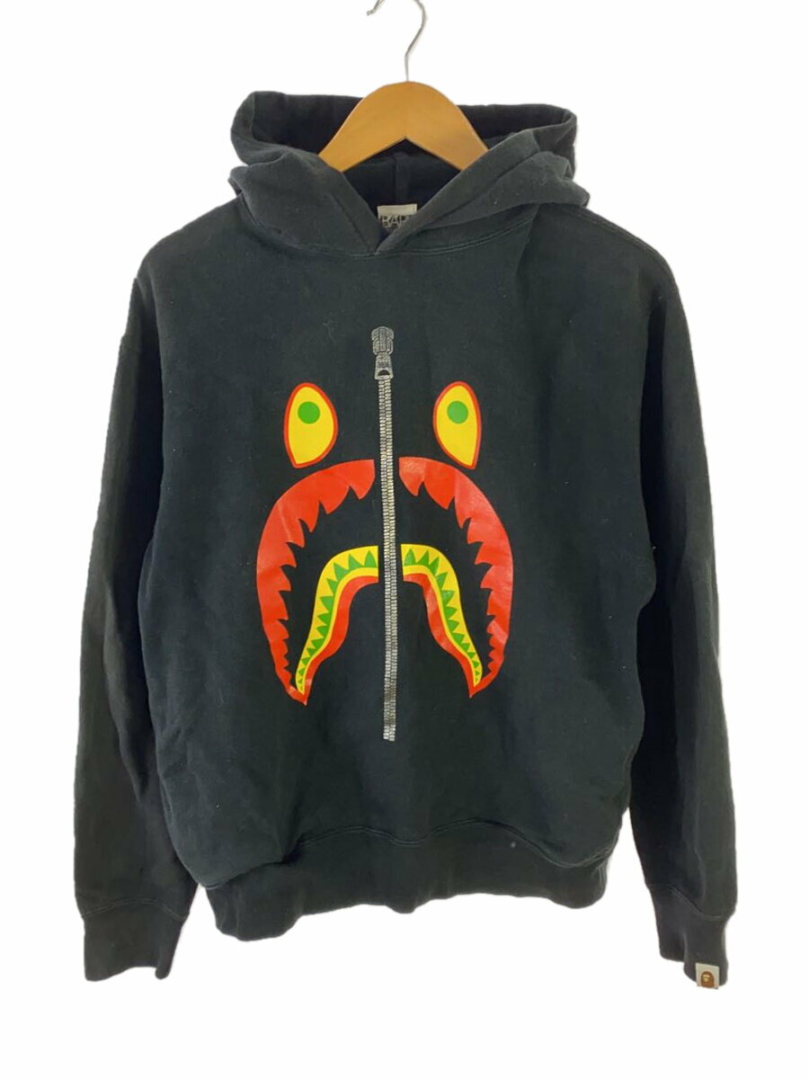 【中古】A BATHING APE◆ZIP SHARK/パーカー/M/--/BLK/黒/プリント//【メンズウェア】