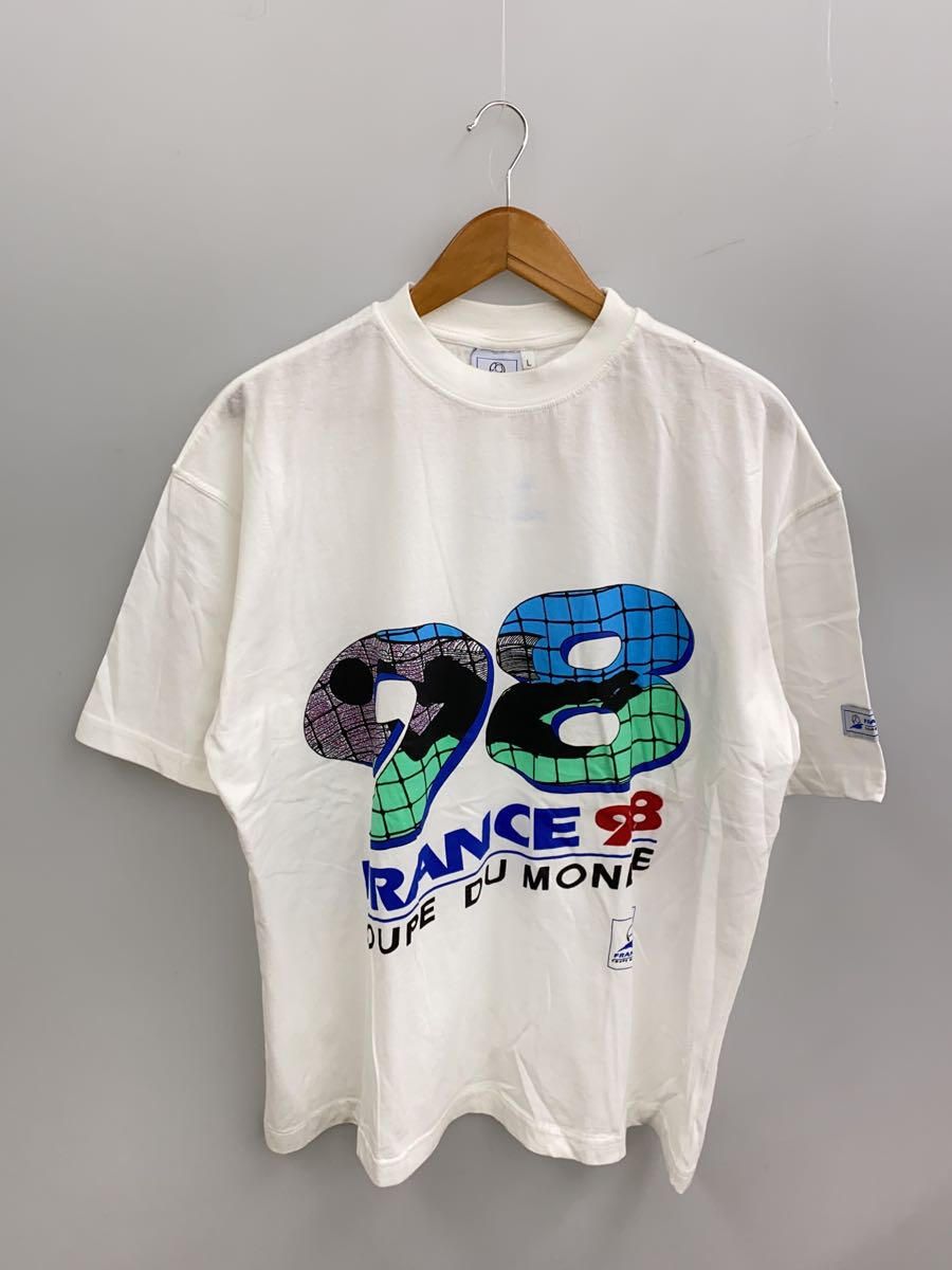FRANCE 98/Tシャツ/L/コットン/WHT/デッドストック/タグ付/染み込み/98年/90s//