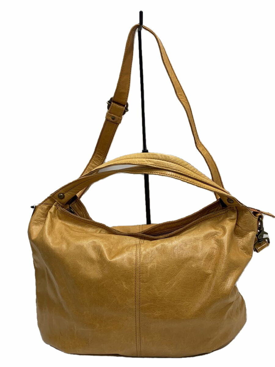 【中古】DAKOTA◆トートバッグ/レザー/BEG/無地【バッグ】