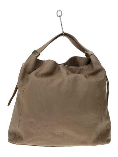 【中古】FURLA◆トートバッグ/レザー/BEG/無地【バッグ】 【中古】FURLA◆トートバッグ/レザー/BEG/無地【バッグ】