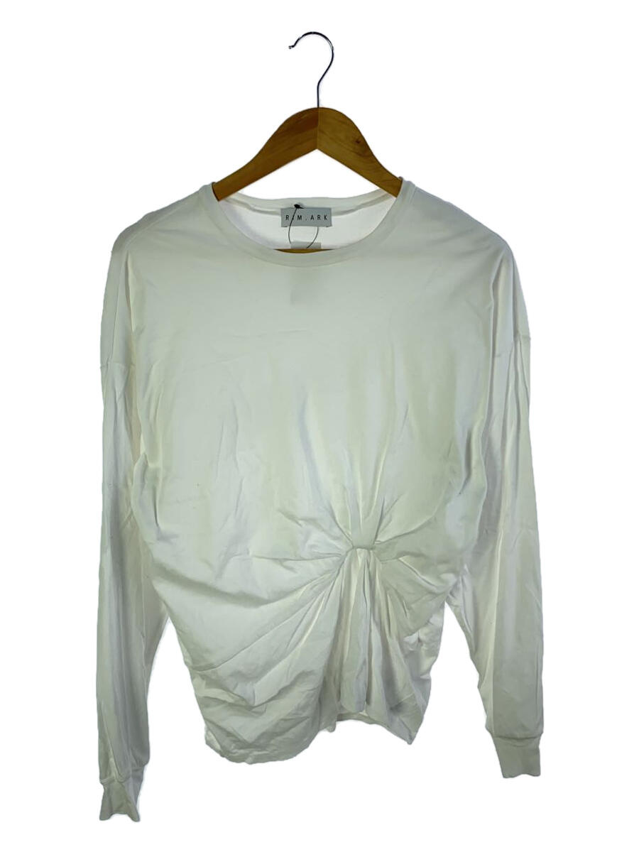 【中古】RIM.ARK◆24SS/Front twist cut tops/長袖カットソー/FREE/コットン/WHT/無地【レディースウェア】