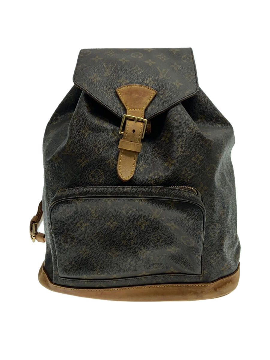 【中古】LOUIS VUITTON◆モンスリ_モノグラム・キャンバス_BRW/PVC/BRW//【バッグ】