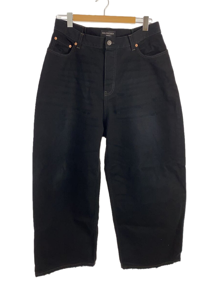 【中古】BALENCIAGA◆22AW/バギーデニム/ボトム/XS/コットン/BLK【メンズウェア】