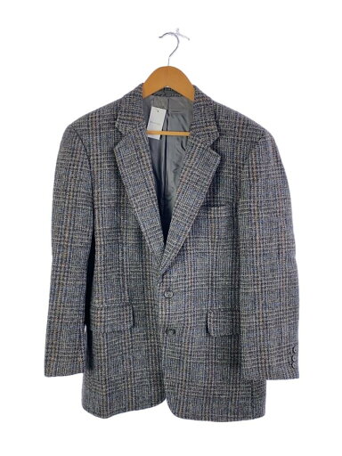 【中古】HARRIS TWEED◆テーラードジャケット/--/ウール/GRY/無地/2079/A-5【メンズウェア】 【中古】HARRIS TWEED◆テーラードジャケット/--/ウール/GRY/無地/2079/A-5【メンズウェア】