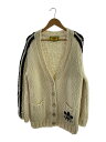 【中古】GUCCI◆23SS/カーディガン(厚手)/XS/ウール/イエロー/アイボリー/713001【レディースウェア】