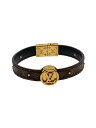 【中古】LOUIS VUITTON◆ブラスレ・LVサークルリバーシブル_モノグラム_BRW/PVC/BRW/レディース【服飾雑貨他】