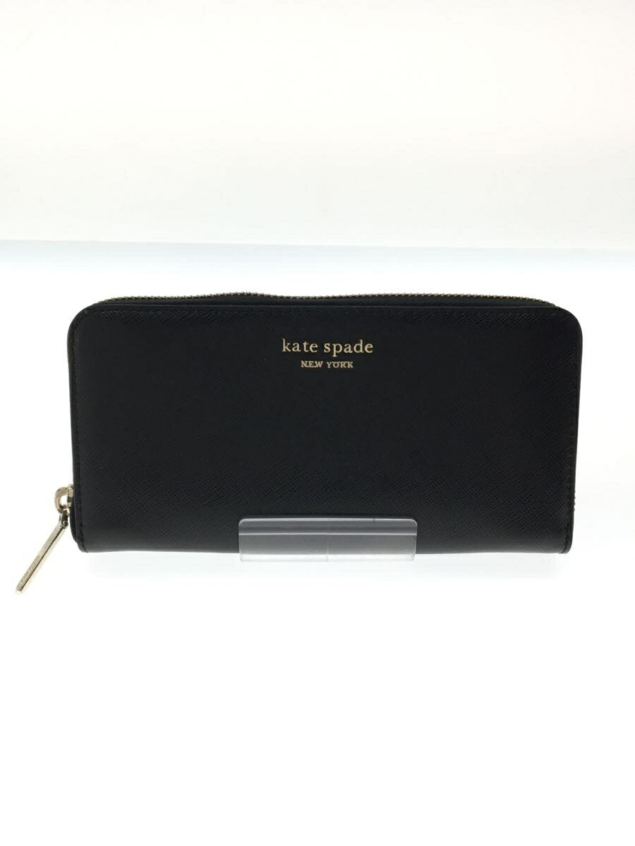 【中古】kate spade new york◆長財布/--/BLK/レディース/PWRU7750/スペンサー/ラウンドジップ【服飾雑貨他】