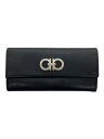 【中古】Salvatore Ferragamo◆長財布/レザー/BLK/無地/レディース【服飾雑貨他】