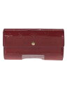 【中古】LOUIS VUITTON◆ポシェット・ポルト・モネクレディ_モノグラム・ヴェルニ_RED/エナメル/RED/レディース【服飾雑貨他】