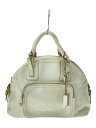 【中古】FURLA◆変色あり・ボストンバッグ/レザー/WHT【バッグ】