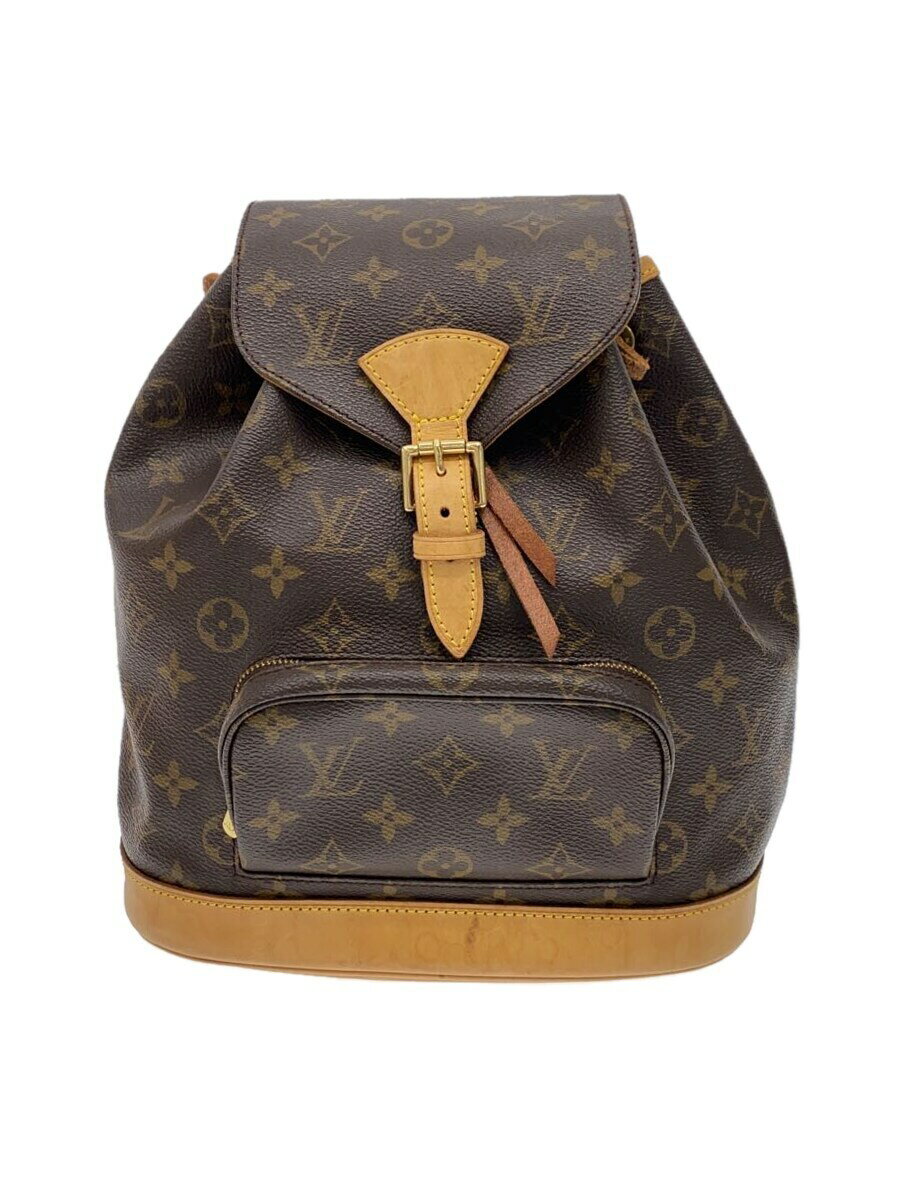 【中古】LOUIS VUITTON◆モンスリMM_モノグラム・キャンバス_BRW/PVC/BRW/モノグラム【バッグ】