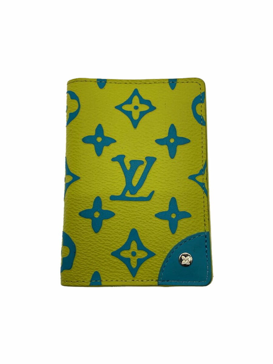 【中古】LOUIS VUITTON◆オーガナイザードゥポッシュ/カードケース/PVC/YLW/総柄/レディース/M82034【服飾雑貨他】