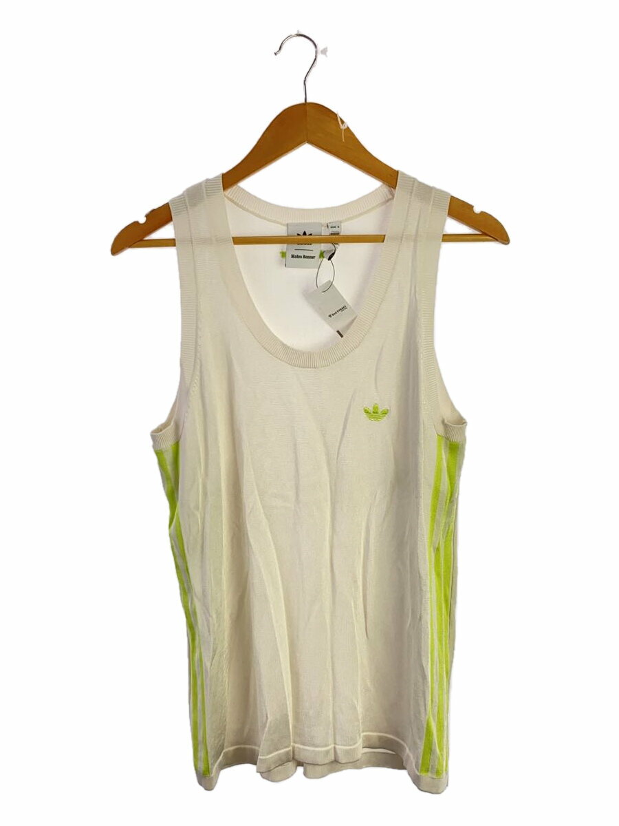 adidas◆×WALES BONNER KNIT VEST/ニットベスト/S/レーヨン/ホワイト/IZ1888//