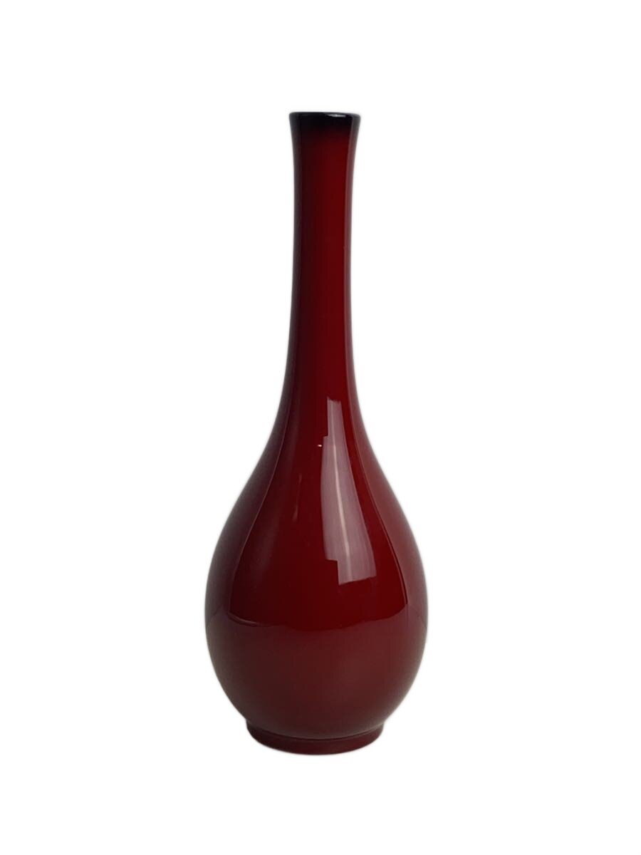 【中古】Noritake◆辰砂花瓶/一輪挿し/レッド/studio collection/【インテリア小物・日用雑貨】