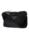 【中古】PRADA◆ポーチ/ナイロン/BLK/無地【バッグ】