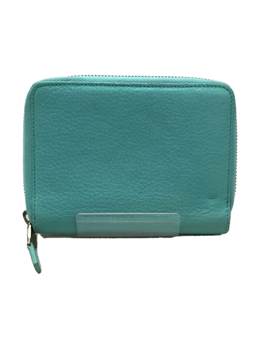 【中古】TIFFANY&Co.◆2つ折り財布/--/BL