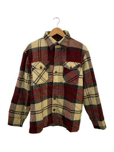 【中古】Woolrich◆推定70s/白タグ/ジャケット/L/ウール/レッド/チェック/WPL6635【メンズウェア】 【中古】Woolrich◆推定70s/白タグ/ジャケット/L/ウール/レッド/チェック/WPL6635【メンズウェア】