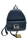 【中古】GUESS◆リュック/レザー/BLK/モノグラム/VD758032【バッグ】