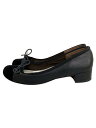 【中古】MARGARET HOWELL◆フラットパンプス/22cm/BLK/レザー【シューズ】