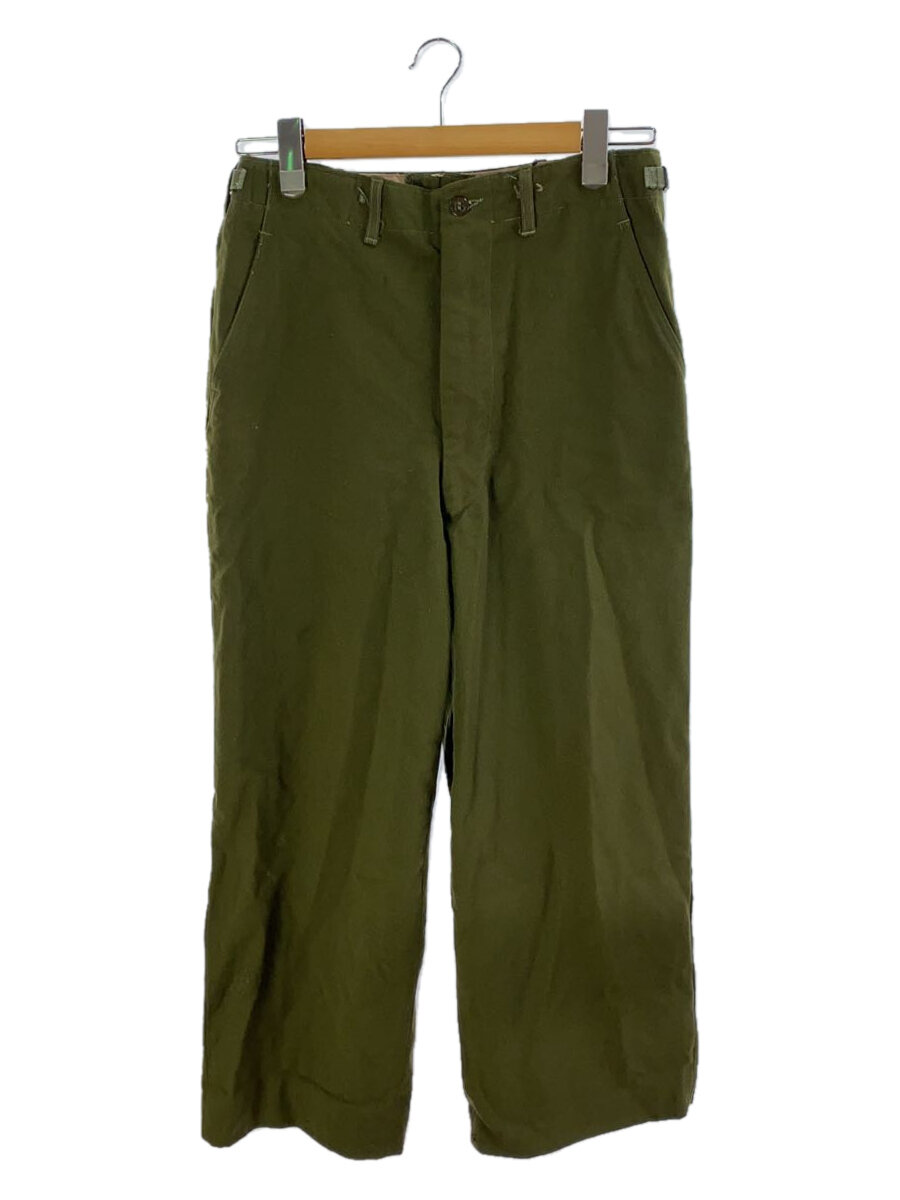 【中古】US.ARMY◆rapidジップ/ボトム/カーキ/ストレートパンツ/ワイドシルエット/バギーパンツ/アジャスター【メンズウェア】