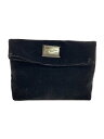 【中古】GIORGIO ARMANI◆クラッチバッグ/ポリエステル/BLK/無地【バッグ】
