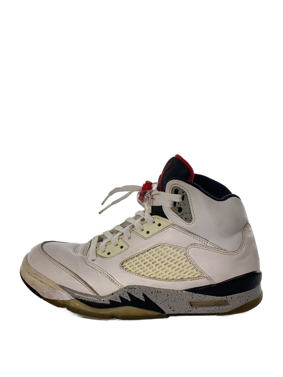 NIKE◆AIR JORDAN 5 RETRO/エアジョーダンレトロ/ホワイト/136027-104/27cm/WHT