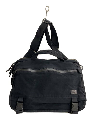 【中古】PORTER◆ショルダーバッグ/キャンバス/BLK/無地【バッグ】 【中古】PORTER◆ショルダーバッグ/キャンバス/BLK/無地【バッグ】