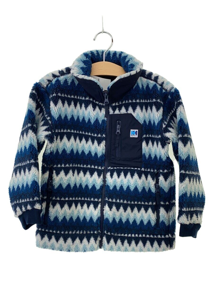 【中古】HELLY HANSEN◆ファイバーパイルジャカードジャケット/フリース/120cm/ポリエステル/BLU/総柄/HJ52150/【キッズ】