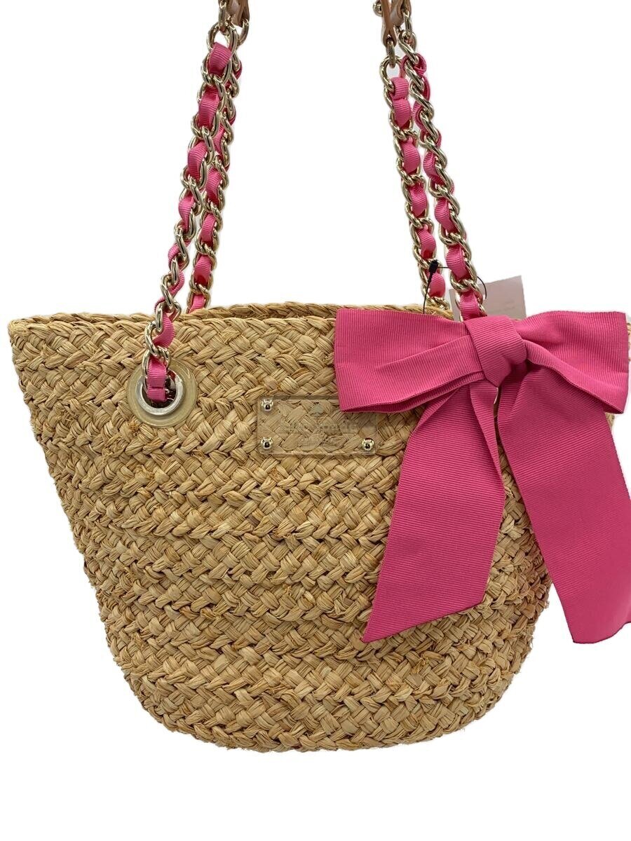 KATE SPADE - 【中古】kate spade new york◆ショルダーバッグ/--/BEG/カゴバック/内側汚れ有【バッグ】